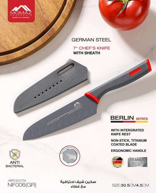 Momaz Berlin Series 7" Chef’s Knife with Sheath | NIF005(GR)