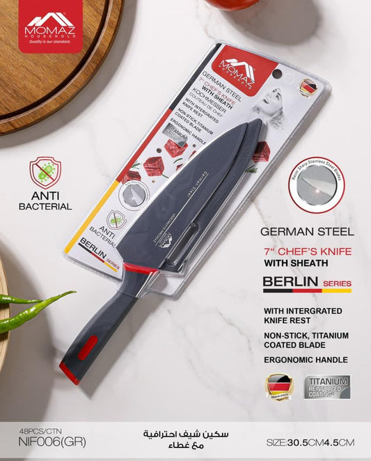 Momaz Berlin Series 7" Chef’s Knife with Sheath | NIF006(GR)