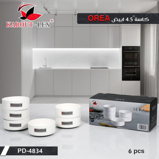 Karout-Lex OREA White Bowl Set – 6 Pieces (PD-4834)
