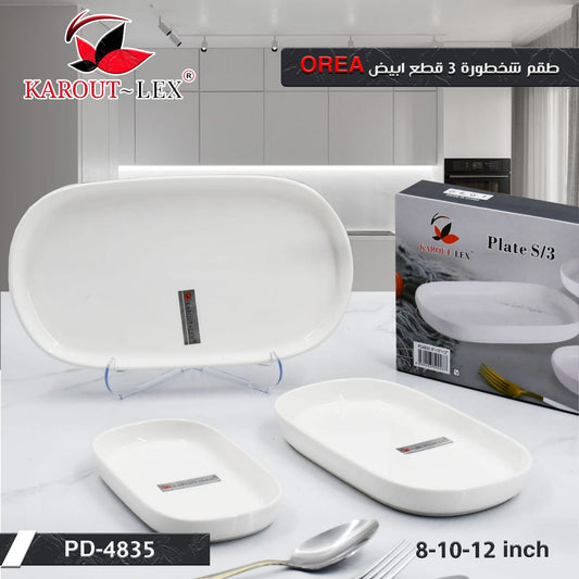 Karout-Lex OREA Oval Serving Plate Set – 3 Pieces (PD-4835-3S)