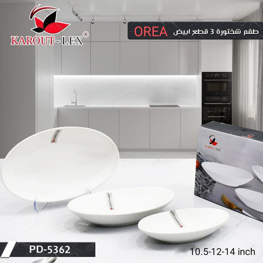 Karout-Lex OREA Serving Plate Set – 3 Pieces (10.5” / 12” / 14”) | PD-5362