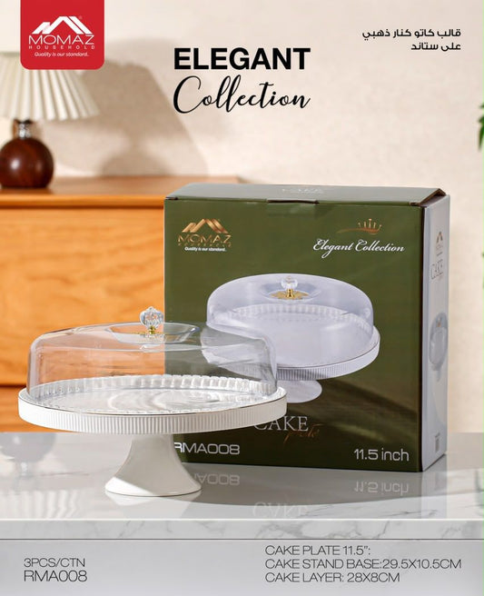 Momaz Elegant Collection Cake Stand with Cover