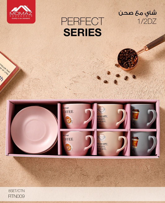 MOMAZ Tea Cup & Saucer Set – Perfect Series (1/2 Dozen)