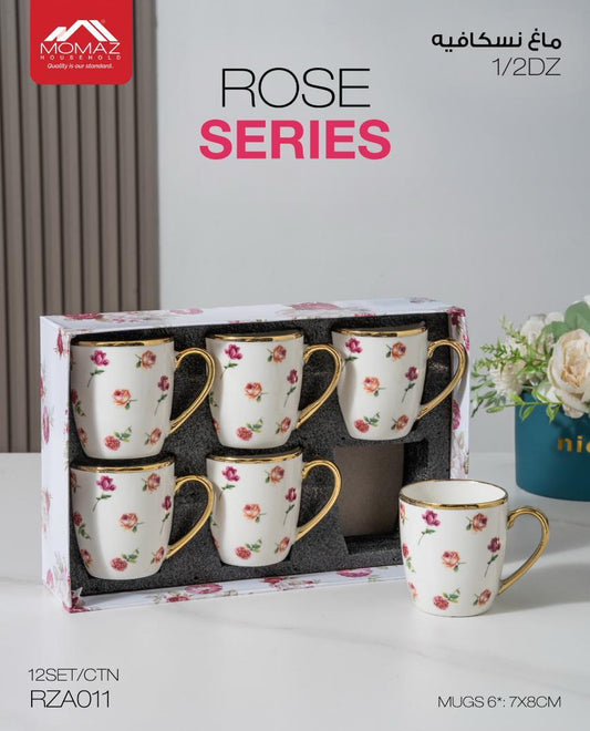 Momaz Rose Series Mug Set – 6 Pieces