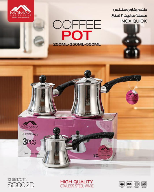 Momaz Quick Coffee Pot Set – 3 PCS