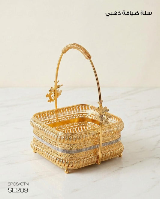 Momaz Luxury Golden Serving Basket