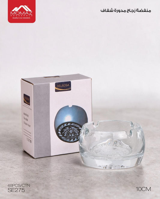 Momaz Transparent Glass Ashtray – 10 cm