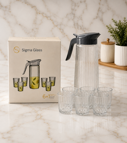 Sigma Glass Porto Water Jug Set – 7 Pieces