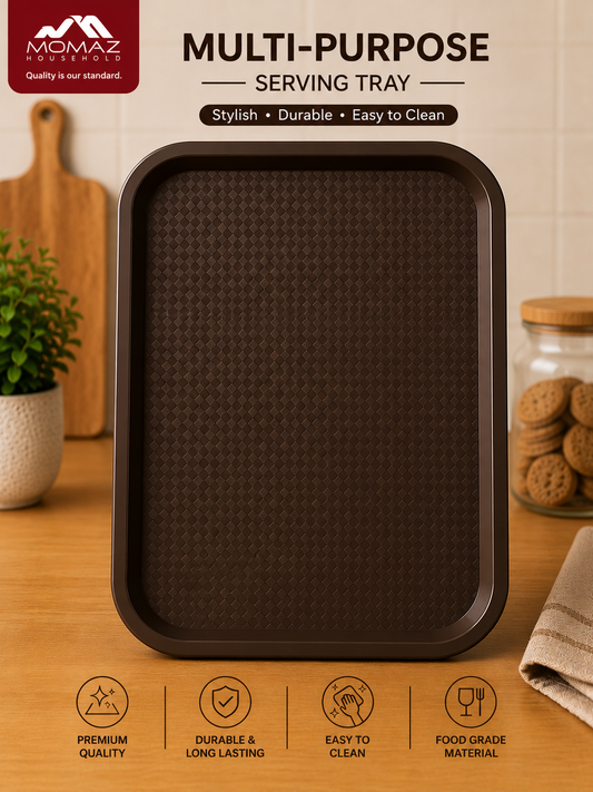 Momaz Multi-Purpose Serving Tray – Dark Brown – 45 CM