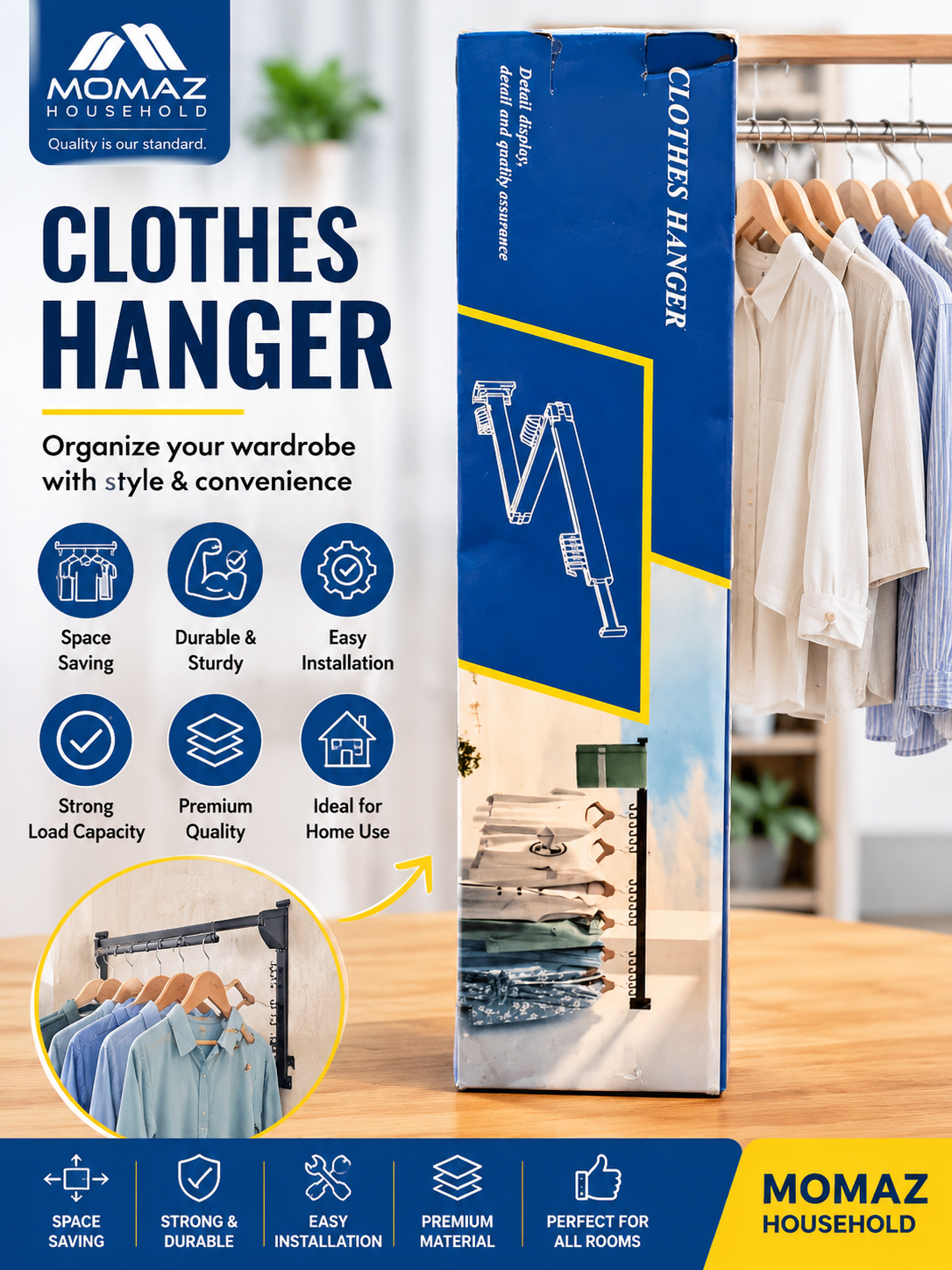 Momaz Heavy Iron Clothes Hanger Rack