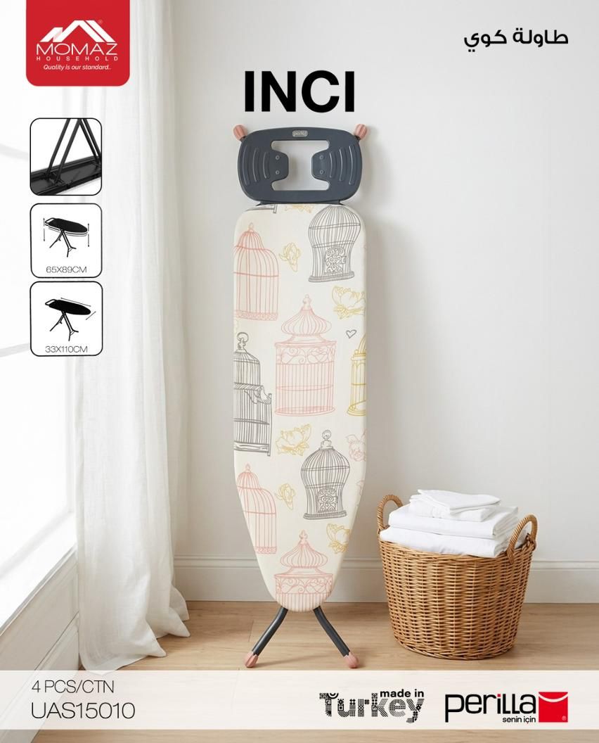 Momaz INCI Ironing Board – Elegant Bird Design (Foldable &amp; Adjustable