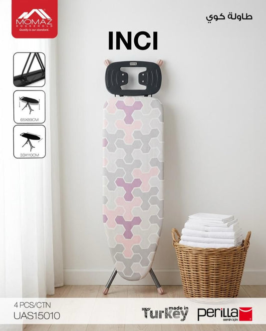 Momaz INCI Ironing Board – Modern Geometric Design (Foldable &Adjustable)