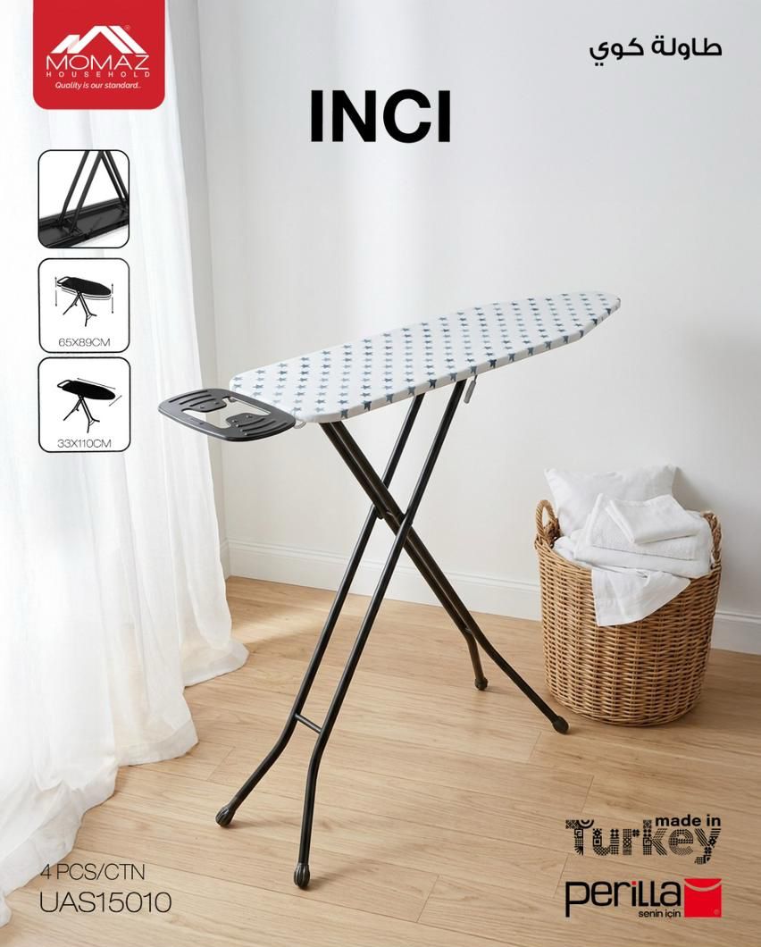 Momaz INCI Ironing Board – Classic Foldable Design (Adjustable)