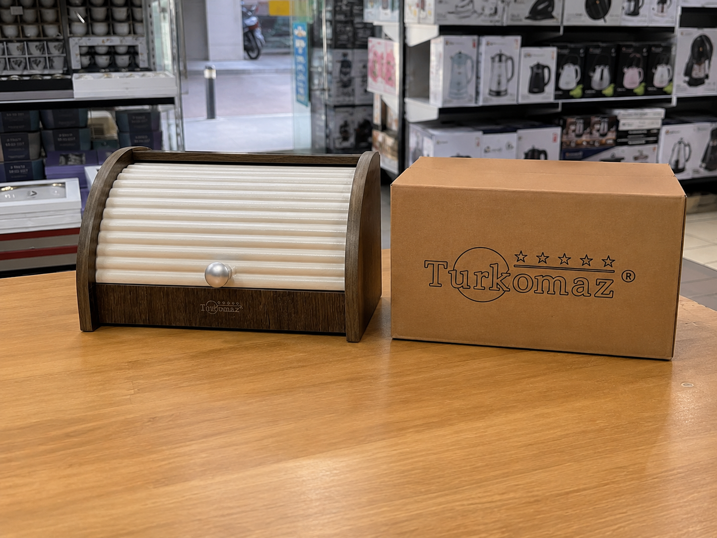 Turkomaz Wooden Bread Box