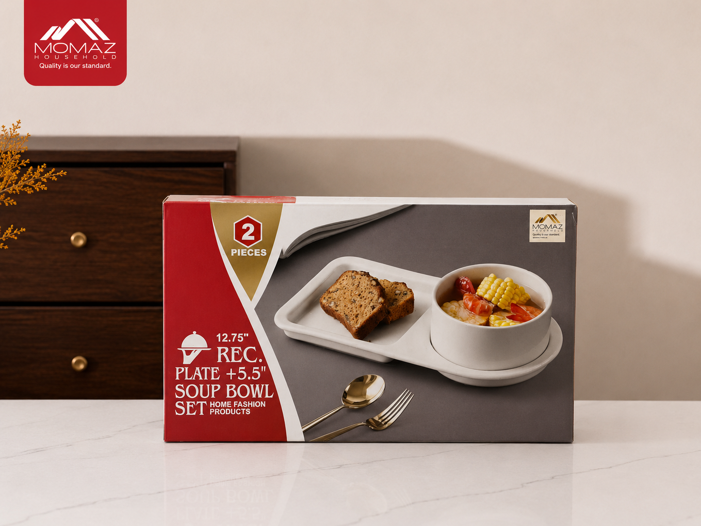 Momaz Rectangular Plate &Soup Bowl Set