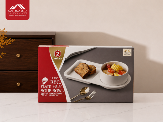 Momaz Rectangular Plate &Soup Bowl Set